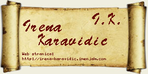 Irena Karavidić vizit kartica